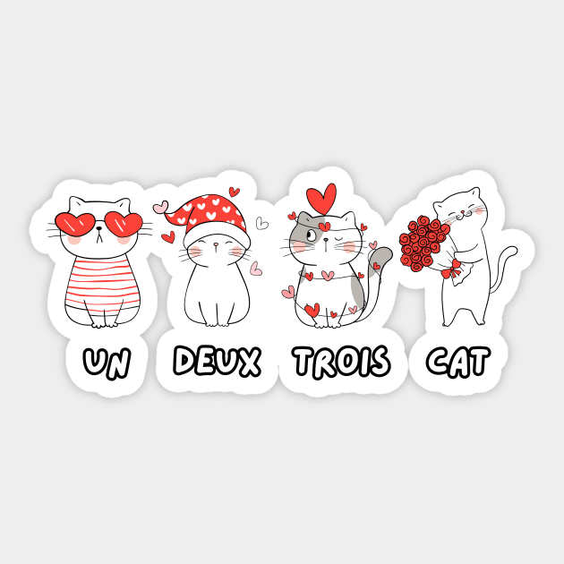 Un Deux Trois Cat Sticker by PhotoSphere